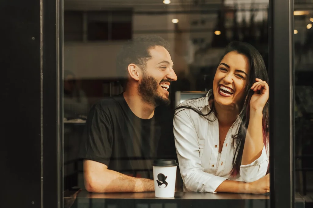 couple sitting in a cafe